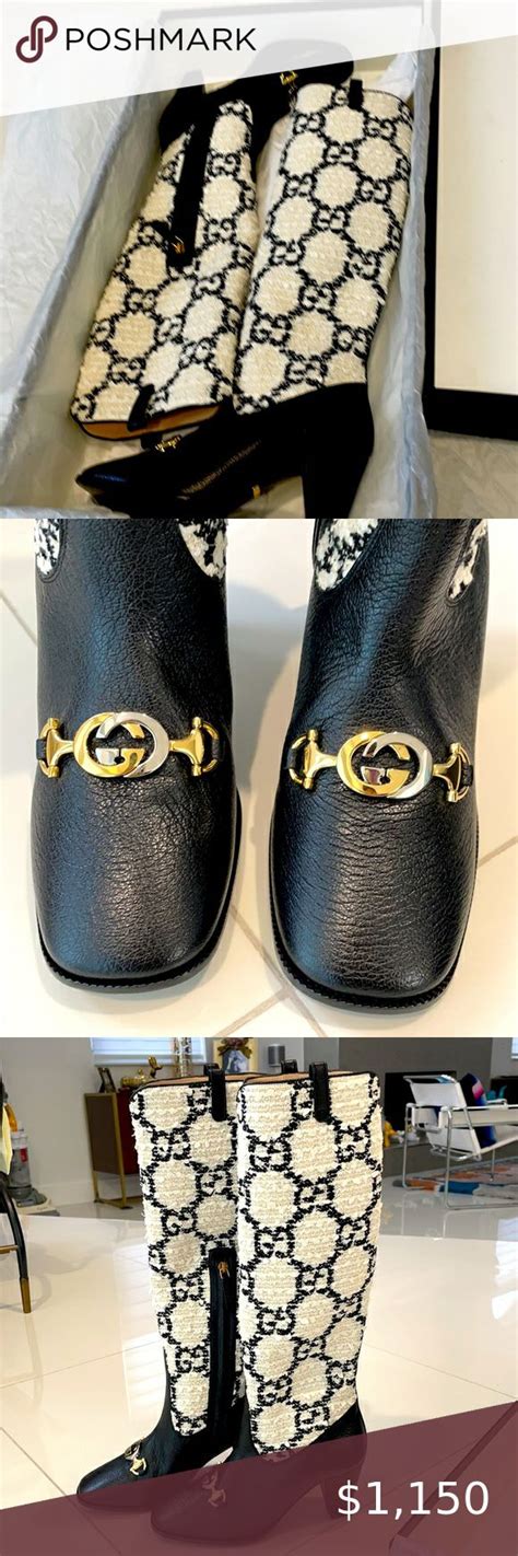 gucci tweed boots fake